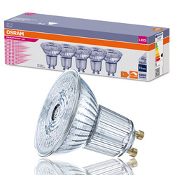 Set 5x bec LED GU10 4,5W =50W 4000K neutru 350lm 36st Osram