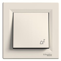 Asfora, Intrerupator Cu Revenire Cu Simbol Sonerie, 10A, Crem EPH0800123 Schneider