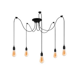 ARANEA Spider 5xE27 negru EDO777188 Edo Solutions