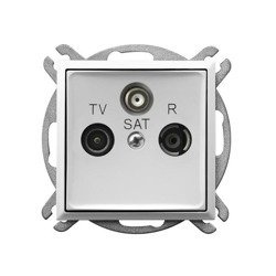 Priză RTV-SAT cu capăt alb Ospel Aria GPA-US/m/00