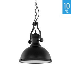 Maeva pandantiv plafonieră retro metal cupolă pandantiv retro vintage negru Italux MDM-2569/1