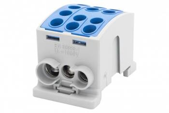 Terminal HLK 100A-3 (1x25.2x16 / 1x25.2x16)-albastru F-electro