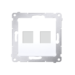Simon 54 Premium Capac alb prize de teleinformatică pentru Keystone plat dublu (modular), DKP2.01/11
