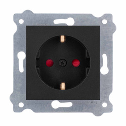 Priză cu împământare Schuko  2P+E cu supresoare de trasee de curent Negru metalizat 238/14E EXEN