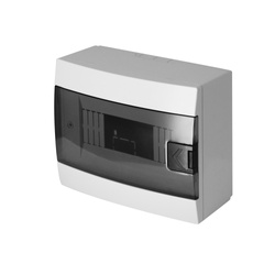 Tablou de distribuție cu 8 module montat la suprafață, alb fum HOROZ