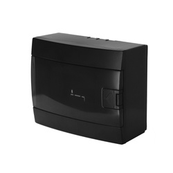 Tablou de distribuție cu 8 module montat la suprafață fum negru HOROZ