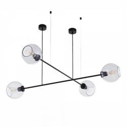 Lampă suspendată Helix 4xE27 negru,transparent TK Lighting
