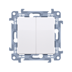 Intrerupător dublu (modul) 10AX 250V alb Simon 10