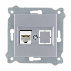 Priză simplă de rețea cat.6 Argintiu 253/10E EXEN