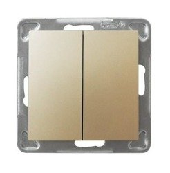 Comutator sfeșnic două părți auriu metalizat Ospel Impresja lP-2Y/m/28