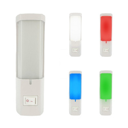 Lampă de priză DORA albă dreptunghiulară lampă de noapte 0,4W 25lm IP20 (culoare LED aleatorie: alb/albastru/verde/roșu) | HOROZ