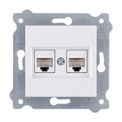 Priză dublă pentru calculator cat.6 Alb 254/01E EXEN