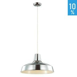 Loft rotund de metal cupolă rotundă suspendată plafonieră cromată cu consolă argintie Italux MA04390CA-001