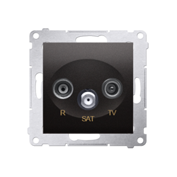 Simon 54 Premium Priză antracit de antenă R-TV-SAT de trecere (modulară), DASP.01/48
