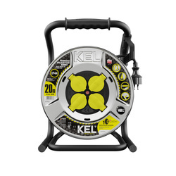 Cablu de prelungire HEAVY LINE; SCHUKO; 4x2p+Z; IP44; 16A; H05RR-F; 3x2,5; 20m; NEGRU