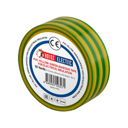 Bandă izolatoare PVC 19mm x 9m galben-verde HOROZ