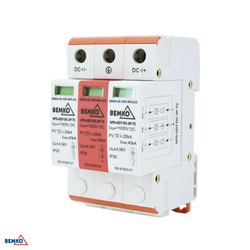 Descărcător de supratensiune 3P DC 1000V CLASA T2 cu gaz de scânteie Bemko