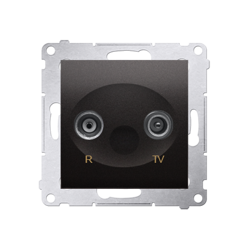 Simon 54 Premium Priză antracit de antenă R-TV pasantă (modulară), atenuare TV și R de 10 dB, DAP10.01/48