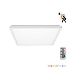 Plafon LED NIVERA SQUARE 18W 3CCT 3000/4000/6000K LX cu senzor de mișcare și crepuscular IP54 alb pătrat Kobi Premium