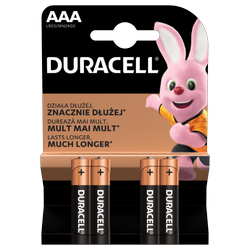 Baterie alcalină AAA LR03 1,5V DURACELL blister 4buc