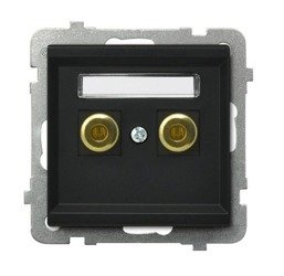 Priză unică pentru difuzor negru metalic Ospel Sonata GGN-1R/m/33