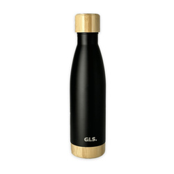 Sticlă termică elegantă de 500 ml Negru cu logo-ul GLS