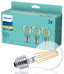 Set de 3x becuri cu LED clasic 60W A60 E27 WW CL ND3PFDisc
