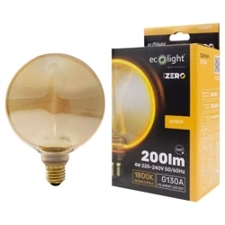 Bec decorativ cu LED E27 4W 1800K cald 200lm G130 Amber SERIA ZERO Eco Light