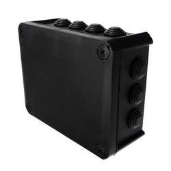 Cutie ermetică aplicată cu presetupe, capac cu șuruburi, 190x150x75mm, IP66, neagră, EDO777831, EDO Technic