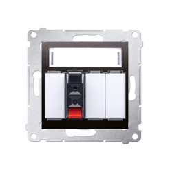 Simon 54 Premium  Priză antracit pentru difuzor, 1 cale cu câmp de descriere (modulară) DGL31.01/48