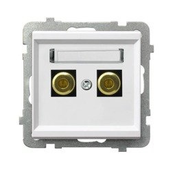 Priză unică pentru difuzor albă Ospel Sonata GGN-1R/m/00