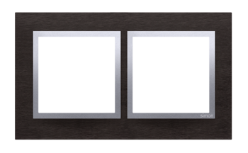 Simon 54 Premium Inox Yin - ramă metal 2 căi Nature DRN2/78