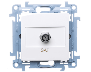 Priză TV tip F (modul) albă Simon 10