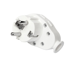 Ștecher rotativ cu împământare 360°/45°, 16 A/250 V Alb WT-07 Elgotech