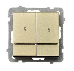 Întrerupător cu iluminare albastră șampanie aurie Ospel Sonata lP-7RS/m/39