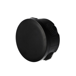 Cutie ermetică aplicată cu presetupe, închidere prin clic, Ø89x47mm, IP55, neagră, EDO777827, EDO Technic