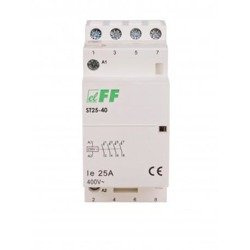 Contactor: 4-polar pt.instalaţii; 25A; 230VAC; NO x4; DIN; ST25-40 F&F