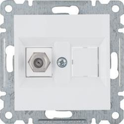 Priză TV tip F, 1 conector-alb WL3250 HAGER