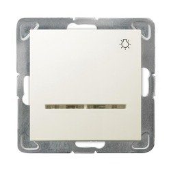 Întrerupător "lumină" cu iluminare portocalie ecru Ospel Impresja lP-5YS/m/27