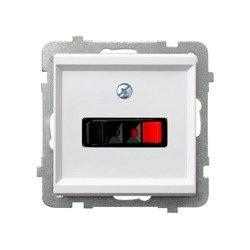 Priză unică pentru difuzor albă Ospel Sonata GG-1R/m/00