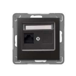 Priză unică pentru calculator, cat. 5e MMC antracit Ospel Impresja GPK-1Y/K/m/50