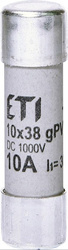Inserție de legătură cu siguranță CH10x38 gPV 10A/1000V DC