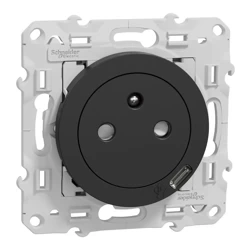 Priză 2P+Z cu încărcător USB-C antracit Odace
