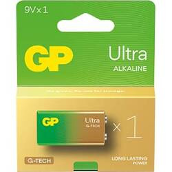 GP ULTRA ALKALINE 9V BATTERY 1604AU21-SB1 1 fiecare
