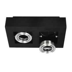 OSMIN RIM 2 Black Silver IP20 plafonieră dublă pătrată pătrată negru mat, inel interschimbabil, EDO777681 EDO