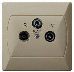 Priză de terminal RTV-SAT bej Ospel Akcent GPA-AS/01