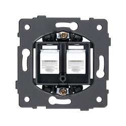 Mecanism priză dublă RJ45 cat. 6, ViPlast