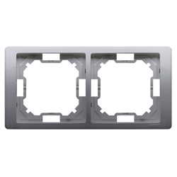 Ramka 2-krotna Neos uniwersalna poziom i pion stal inox Simon Basic BMRC2/21