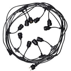 Ghirlandă de becuri de grădină DANDA 10xE27 10m IP54 impermeabil negru EDO77747465 Edo Solutions Garden Line