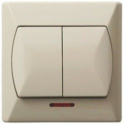 Întrerupător cu două căi cu iluminare portocalie Ospel Akcent lP-2AS/01